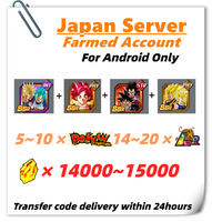 [Japan] Dokkan Battle Farmed Account 13000+ DS With 8TH Super Saiyan God Goku Super Saiyan God SS Vegeta & Super Saiyan Trunks (Future) For Android Only