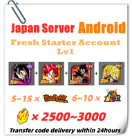 [Japan] Dokkan Battle Fresh Starter Account 2500+ DS 8TH Super Saiyan God Goku Super Saiyan 4 Goku  For Android Only