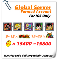 [Global] Dokkan Battle Farmed Account 15400+ DS With 8TH 5TH Super Saiyan God SS Vegeta & Super Saiyan Trunks (Future) For IOS Only