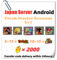 [Japan] Dokkan Battle Fresh Starter Account 2000 DS With 8TH 7TH Super Saiyan God SS Vegeta & Super Saiyan Trunks (Future) For Android Only