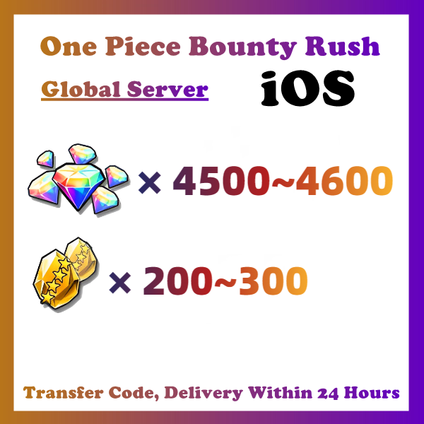 [Global] One Piece Bounty Rush OPBR 4500+ Gems With 200~300 Gold Fragments For IOS