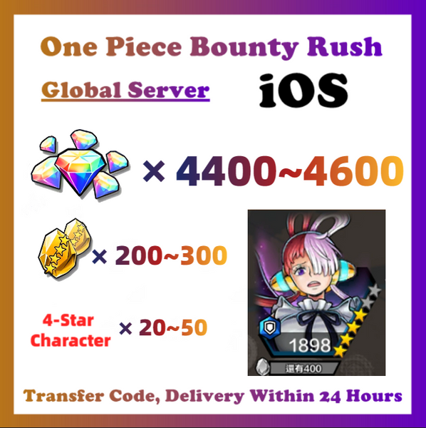 [Global] One Piece Bounty Rush OPBR 4400+ Gems With FILM RED UTA Starter Account For IOS Only