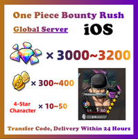 [Global] One Piece Bounty Rush OPBR 3000+ Gems With Roronoa Zoro Starter Account For IOS Only