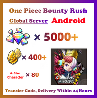 [Global] One Piece Bounty Rush OPBR 5000+ Gems 400+ Gold Fragments With Uta Starter Account For Android