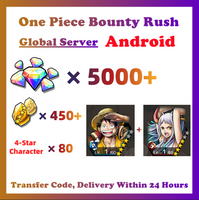 [Global] One Piece Bounty Rush OPBR 5000+ Gems 450+ Gold Fragments With Luffy + Yamato Starter Account For Android