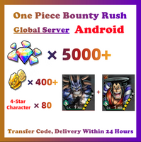 [Global] One Piece Bounty Rush OPBR 5000+ Gems 400+ Gold Fragments With Onigashima Kaido + Kozuki Oden Starter Account For Android