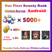 [Global] One Piece Bounty Rush OPBR 5000+ Gems 400+ Gold Fragments With Film Red Shanks + Ultra Legendary Oiran Big Mom+ Kaido Starter Account For Android