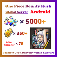 [Global] One Piece Bounty Rush OPBR 5000+ Gems 350+ Gold Fragments With Yamato Starter Account For Android