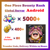 [Global] One Piece Bounty Rush OPBR 5000+ Gems 400+ Gold Fragments With Ultra Legendary Oiran Big Mom Starter Account For Android