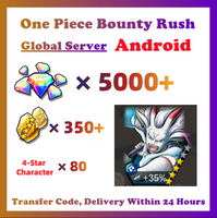 [Global] One Piece Bounty Rush OPBR 5000+ Gems 350+ Gold Fragments With 4★ new Yamato Lv1 Ex Starter Account For Android