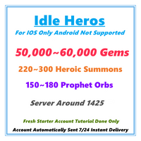 IOS Idle heroes reroll Acc💎50000+gems,220+ Heroic Summons,150+ Orbs