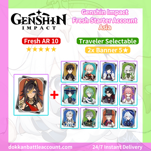 [Asia] Genshin Impact Starter Account - Dehya Triple Event Banner 5★