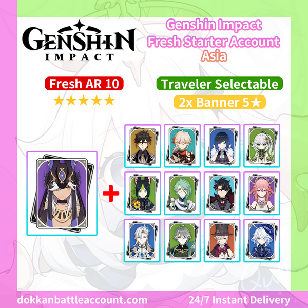 [Asia] Genshin Impact Starter Account - Cyno Triple Event Banner 5-Star
