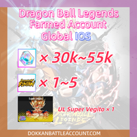 [ Global | IOS ] Dragon Ball Legends DBL Farmed Account With 30k~55k Crystals UL Super Vegito