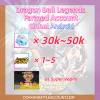 [ Global | Android ] Dragon Ball Legends Farmed Account with 30k~45k Crystals+ 1-5LF+UL Super Vegito
