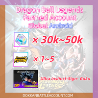 [ Global | Android ] Dragon Ball Legends Farmed Account with 30k+ Crystals+Ultra Instinct -Sign- Goku