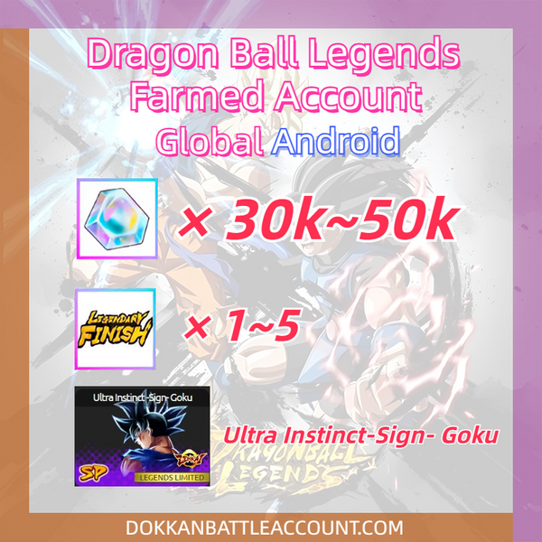 [ Global | Android ] Dragon Ball Legends Farmed Account with 30k+ Crystals+Ultra Instinct -Sign- Goku