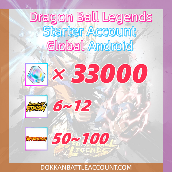 [ Global | Android ] Dragon Ball Legends Fresh Starter Account with 33K Crystals+6~12LF+50SP