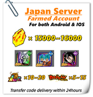 [Japan] Dokkan Battle Farmed Account 15000+ DS With Zamasu Super Saiyan God SS Goku & Super Saiyan God SS Vegeta SSJ4 for Android and IOS