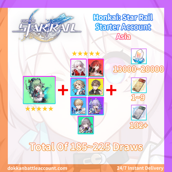 [Asia] Honkai: Star Rail Stellar Jade Reroll Starter Account - Huohuo + Random 5★