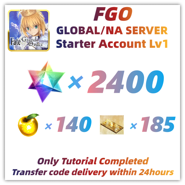 [NA] FGO Starter Account 2400 SQ 185 Summon Tickets Fate Grand Order
