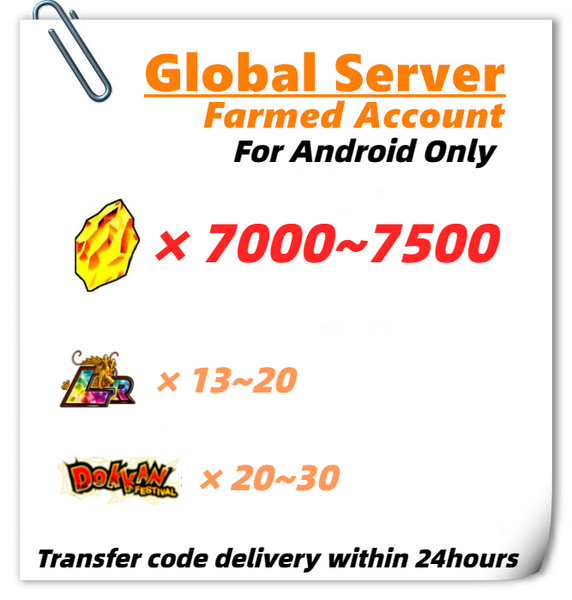 [Global] Dokkan Battle Farmed Account 7000+ DS With 13+ LR for Android Only