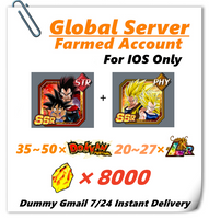 [Global] Dokkan Battle Farmed Account 8000+ stones 8th Goku + Goku (GT) for IOS Only