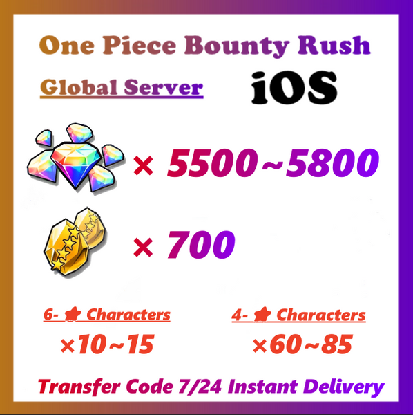 [Global] One Piece Bounty Rush OPBR 5500+ Gems Starter Account For IOS