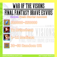 ( Global ) WAR OF THE VISIONS FFBE Fresh Starter Account With 7x Orlandeau 7~11 Mediena 50K+ Visiore And 30+ Random UR Characters