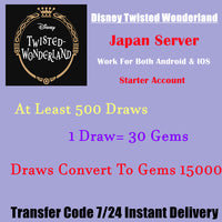Japan Twisted Wonderland Starter Account 500 Draws Reroll Account