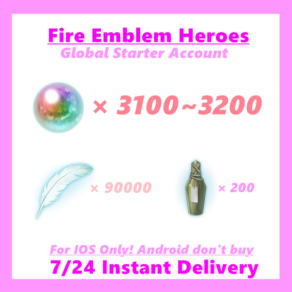 [Global] Fire Emblem Heroes FEH starter account💎3100+ orbs For IOS only